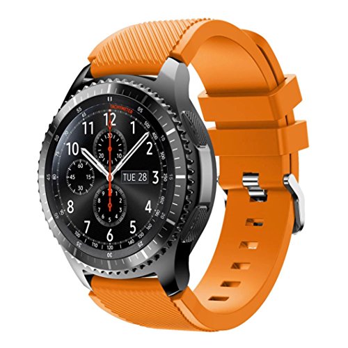 MalloomNueva moda deportes pulsera correa banda de silicona para Samsung Gear S3 Frontier (Naranja claro)