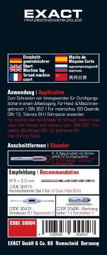 Exact 30004 Einschnittgewindebohrer M6 HSS DIN 352 - 2