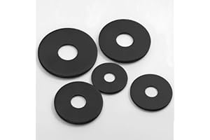 Drenky Große Unterlegscheiben Edelstahl 25 Stück M5 x 20mm Dicke 1,5mm Beilagscheiben Rostfreier A2 V2A Karosseriescheiben Flache DIN 125 Flat Washers Für Schrauben & Muttern, Schwarz