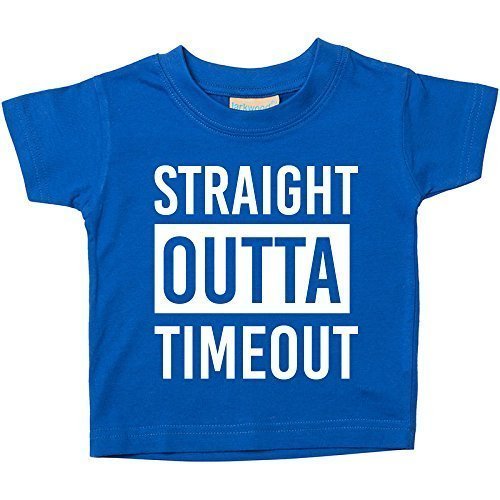 Straight Outta Timeout Tshirt Baby Toddler Kids Available in Sizes 0-6 Months to 14-15 Years Various Colours Available