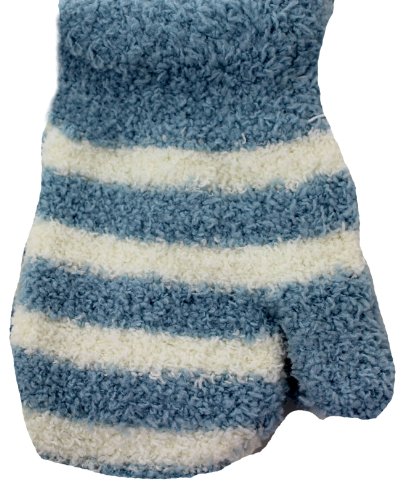 Tick Tock 1 Pair Boys Gorgeous Snowsoft Winter Warm Cosy Striped Mittens Sky Blue