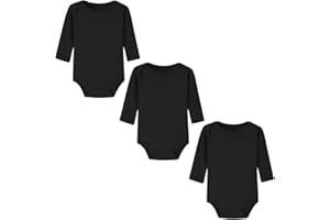 BINIDUCKLING Body Shaping Bebé-Niños Conjuntos，Ropa de una Pieza para Bebé， Mameluco Traje Recién Nacido ，Manga Larga，Pack de ３，0－２４M