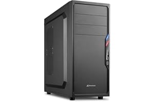 Sharkoon VS4V Boîtier PC ATX avec 3 Baies 3,5" et système de Gestion des câbles 2X USB 2.0