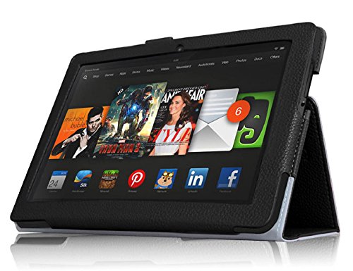 Folie + Stylus + Handy Cover schwarz Stand Up für Amazon Kindle Fire HDX 8.9 „ - 4