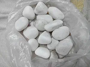 R&M 5Kg White Marble Stone Unpolished 10-50Mm Decorative Pebbles For Garden Home Indoor Outdoor Decor Vase Pot Filler