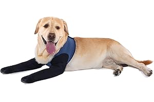 COODEO Hundesocken gegen Pfotenlecken | Wasserfeste Pfotenschutzstiefel mit rutschfesten Sohlen zur Wundheilung & Hautschutz (Blau, XL)