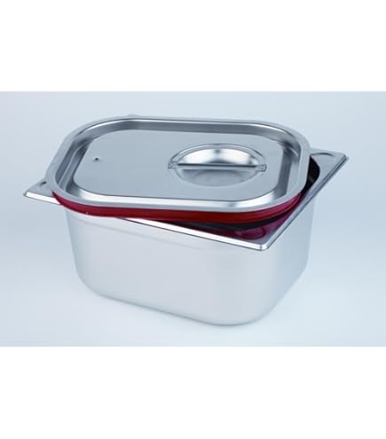 AcMax GN 2/3 Gastronormbehälter 9,5 Liter - Edelstahl Behälter 150mm Tief Mit Fallgriff
