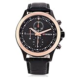 Man-hj Herren Grand Dial Wasserdichte Quarzuhr Gürteluhr Uhren (Color : 3)