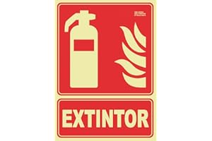 IberNorma FPB101 Señal Extintor 21x30cm Clase B D≤10m PVC Luminiscente Homologada nueva UNE 23034:2023 y RIPCI (Clase B)