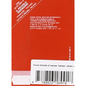 Piccolo dizionario di francese. francese-italiano,