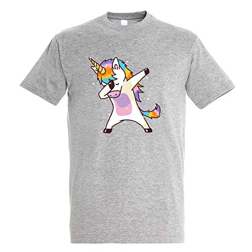 Pampling T-Shirt Dabbing Unicorn di Dab Dance - Unicorno Color - Cotone 100% - Serigrafia di Alta Qualità.