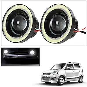 Vheelocityin Car Fog Lamp Angel Eye DRL LLED Light for Maruti Suzuki Wagon R - 2Pc 3.5Inch