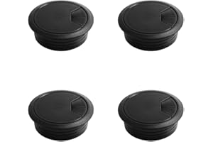 LUXXTORE 4Pcs Ojal de Escritorio, 60mm, Pasacables Mesa Escritorio, Cubierta Orificio, Cable Ordenador, Ojales Cables, Escritorio, Hogar y Oficina, Color Negro.