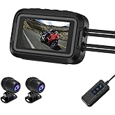 Coverzone &Ccedil;ift &Ouml;n&ndash;Arka Motosiklet Kamerası &ndash; Full HD 1080P, 150&deg; Geniş A&ccedil;ı Lens, 3.0&rdquo; IPS Ekran, WiFi Destekli DVR Kayıt, G-S