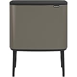Brabantia Bo Touch Bin Pattumiera, Metallo, Platinum, 3 x 11 Litri