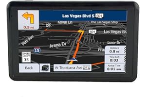 Cymwer Navigatore GPS for auto da 5 pollici HD Touch Screen Navigatore portatile Trasmettitore FM Monitor for auto 256MB+8G Promemoria vocale Mini USB TF EU AU Mappa Nord America Allarme ecc