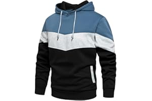 AOTORR Men’s Fleece Hoodie Pullover Casual Hooded Sweatshirt Contrast Color Top with Kanga Pocket