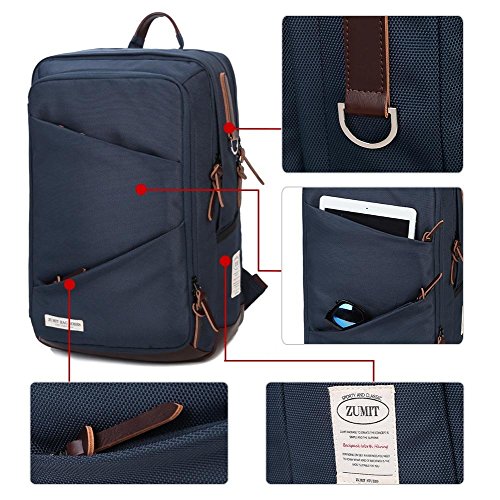 Zumit Anti Diebstahl Business Laptop Rucksack Wasserdicht Computer Notebook Tasche 14 zoll Stylisch Gepolstert Daypacks Damen Herren f  r Arbeit Schul