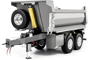 Toucan RC Hobby 1/14 Remolque hidráulico a control remoto autodumping completo en forma de U, modelo de camión