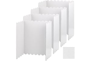 DIEGIMR 4pcs 24x16 Inch / 61x40.7cm Trifold Poster Boards, with 1 Sheets of Point Glues, White Science Fair Board Presentation Display Board to Display Projects Photos for School Office Fair