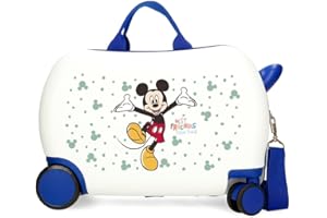 Joumma Bags, Disney Mickey Best Friends together, Kinderkoffer, Kabinenkoffer, aus ABS, Vier doppelte, multidirektional drehbare Räder, Seitliches Zahlenschloss, Praktischer Innenraum mit zwei Fächern