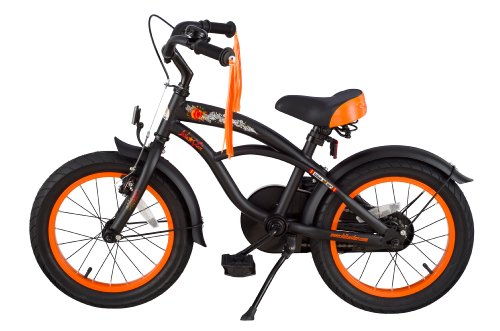 BIKESTAR® Premium Design Kinderfahrrad für coole Kids ab 4 Jahren ★ 16er Deluxe Cruiser Edition ★ Teuflisch Schwarz (matt) - 2