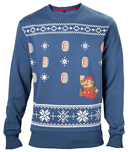 Preisvergleich Produktbild Nintendo Pullover -L- Running Mario, blau