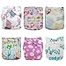 LBB Baby Reusable Cloth Diapers with adjustable snapps fit Girls/Boys,6pcs PackÂ£Â¬White Chrysanthemum