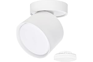 KYOTECH Foco LED empotrable plano, 230 V, 84 x 80 mm, giratorio y orientable, color blanco, bombilla GX53 de 6 W, 4000 K, 550 lm
