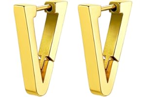 GoldChic Jewelry Huggie Earrings For Men, 316L Stainless Steel Unisex Stylish Spike Earring Studs, Small Hoop Punk Ear Jewellery For Hip Hop Rapper