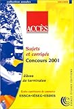 Accès : Sujets et corrigés concours 2001, élèves de terminales