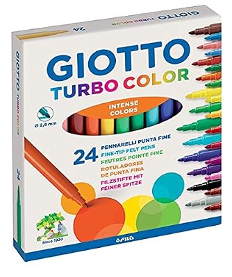 Fila Giotto Turbo Couleur feutres 24 couleurs assorties lavable