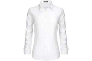 Stamain Camicia Donna Elegante Blusa Donna a Maniche Lunga con Scollo a V Stile Classico e Versatile per Ogni Occasione