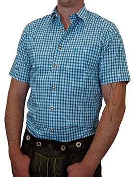 Edles Trachtenhemd Regular Fit Kurzarm kariert mit Stick auf der Brusttasche in verschiedenen Ausführungen