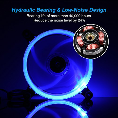 LATOW Ventilador de PC  120mm LED Ventilador de Caja para Ordenador  Silencioso  Alta Velocidad de Rotaci  n  Bajo Nivel de Ruido  Extra  ble