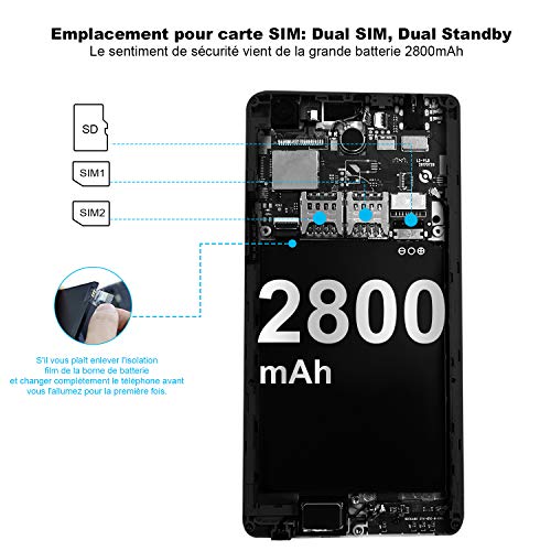 Smartphone Pas Cher 4G 8Pcs V A10 8Go ROM 5MP Appareil Photo Android 7 0 2800mAh Batterie Ecran 5 0 Pouces Double SIM WIFI GPS Quad Core Smartphone Debloqu    Or 