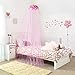 Princess Bed Canopy – Fairy Tale Childrens Bed Canopy With Pink Petals- Quick and Easy To Hang Girls Bedroom Accessories - Perfect Gift for Girls, Daughters and Granddaughters