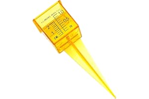 LILY BROWN Arroseur portable et pluviomètre à large goulot jaune vif Outil de mesure de l'eau pour pelouse, cour, extérieur, maison