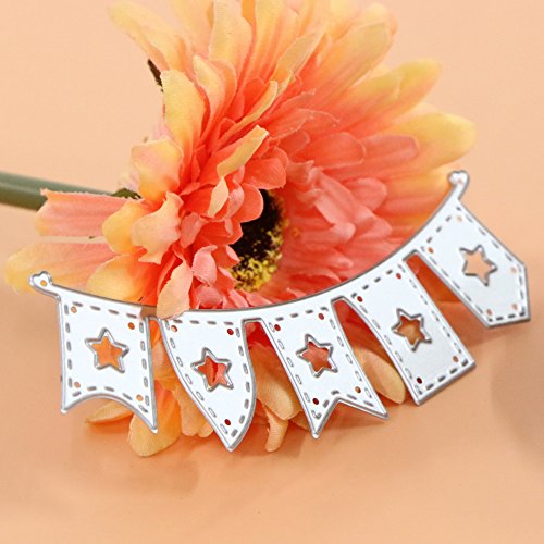 Amazingdeal365 5PCS Flag Metall Form Schablonen Schneiden DIY Dekor Sammelalbum Karten Buchzeichen Lesezeichen als Geschenk für Freunde Geburtstag Kinder,Kindergarten Hobby Schule Handarbeit Unterricht usw. Ein tolles Geschenk! - 2