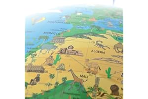 MAPIBERIA Globo terráqueo infantil Family S. Esfera infatil, plástico, 30 cm, castellano, iluminada. Atmosphere.