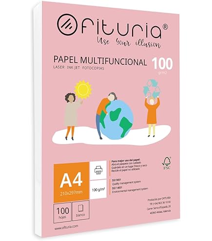 Ofiturie A4-vellen, 90 g, 100 vel, multifunctioneel papier voor printers, laserprinters en inkjetprinters, kopieerapparaat voor kantoor, schoolbenodigdheden, verpakking met folie - Ofiturie (90 g, 100
