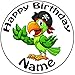 Produktbild Personalisierter Piraten Papagei Zuckerguss Kuchen Topper / Kuchendekoration - 20 cm Großer Kreis - Jeder Name Und Jedes Alter