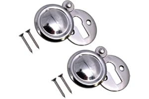 TERF® Polished Chrome Escutcheon Covered 35mm Keyhole Cover Escutcheon including Fixing Screw - Pack of 2