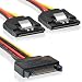 Produktbild SATA Y-Stromkabel Splitter | Stromkabel S-ATA | Metallclips | 1 x SATA Power (Stecker) 2 x SATA (Buchse)| 20cm Verteilerkabel Adapter – MOVOJA
