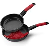 BRA Premiere | Set of 20 and 24 cm Frying Pans Cast Aluminium | Tricayer with reinforced non-stick coating without PFOA, suit