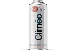 CLIMÉO 3-i-1 köldmedelsersättning R134a R12 påfyllningsset – luftkonditionering själv fylla och vänta – Motsvarar 625 g R134a