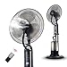 Produktbild Niedrigere Temperatur Sprühen Elektrischer Ventilator Stand-Stehen Haushalt 3,2 L Wassertank Kühlung Abwehrmittel Atomisierender Ventilator Wassernebel Fan (Farbe : Black, größe : Drei Blatt)