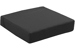 QING YUN Cojines gruesos y suaves para asiento de silla, cómodos y antideslizantes, cojines de asiento cuadrados para comedor, para el hogar, cocina, oficina (50 x 50 x 8 cm, negro)