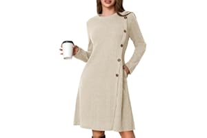 Ritiriko Damen Pullover Kleider Gegen Nacken Langarm 2025 Casual Herbst Winter Mini -Tunika Mit Taschen