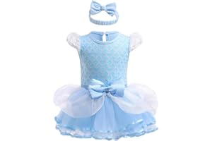 Lito Angels Disfraz de Princesa para Bebé Niñas Body Mono Mamelucos Onesie Vestido con Diadema